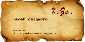 Kerek Zsigmond névjegykártya